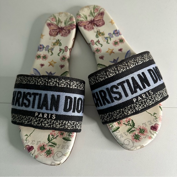 Christian Dior Dway Floral Butterfly Slide Mule SZ EUR 37 US 7 - Picture 9 of 9